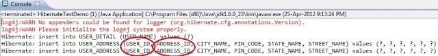 Collections in Hibernate example output
