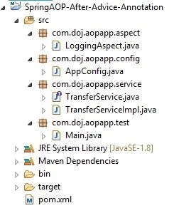 Spring AOP AspectJ @After Annotation Advice Example