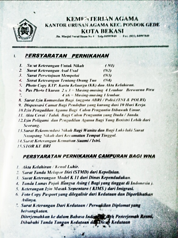 Minta surat pengantar dari rt setempat. Cara Mengurus Surat Nikah Di Kua Bekasi Pondok Gede Dini Talk About World