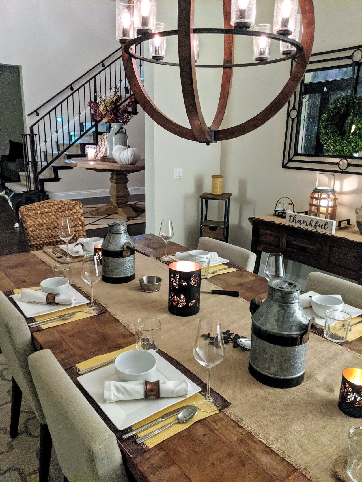 Fall dinner table setting