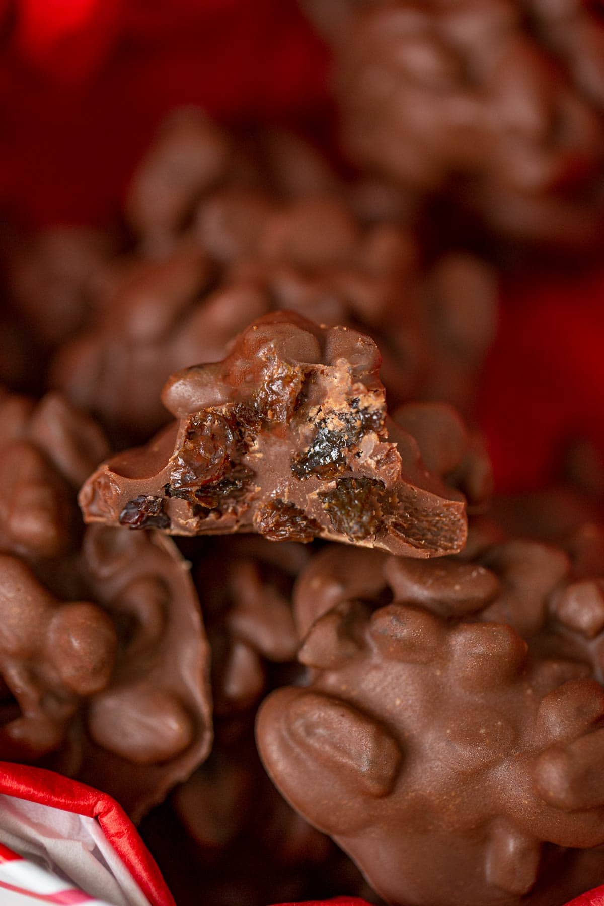 Add peanuts and raisins and mix well. Chocolate Raisin Clusters Recipe - Dinner, then Dessert