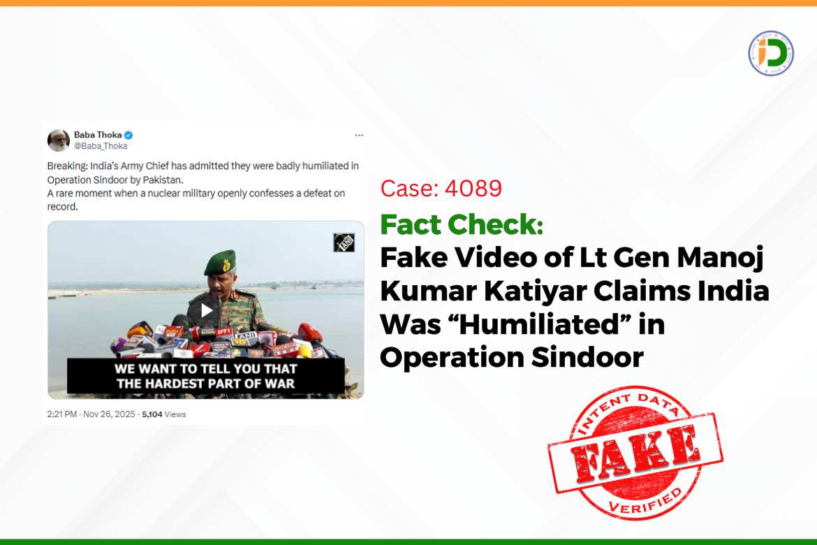 Fake Video Lt Gen Manoj Kumar Katiyar India Humiliated Operation Sindoor