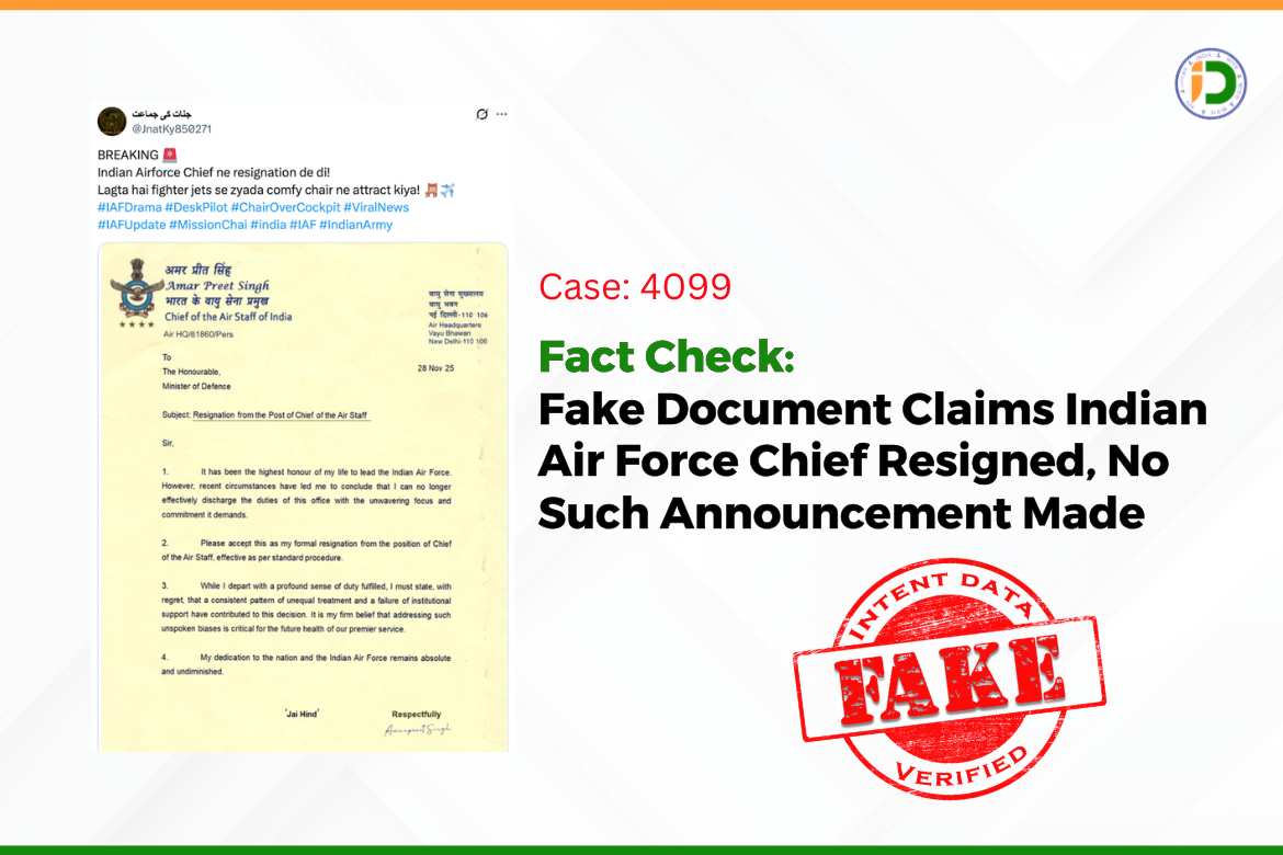 Fact Check: Fake Document Claims Indian Air Force Chief Resigned, No Such Announcement Made