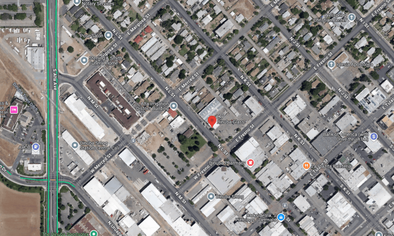 Dinuba Glass Providing Home And Commercial Services Map 