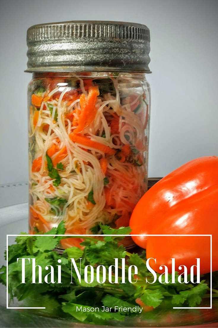 Thai Noodle Salad is mason jar friendly