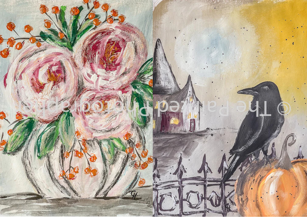 Pink Roses Spooky Night
