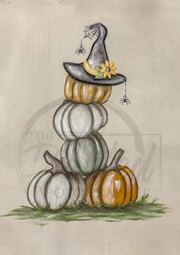 Pumpkin Stack w/Spider