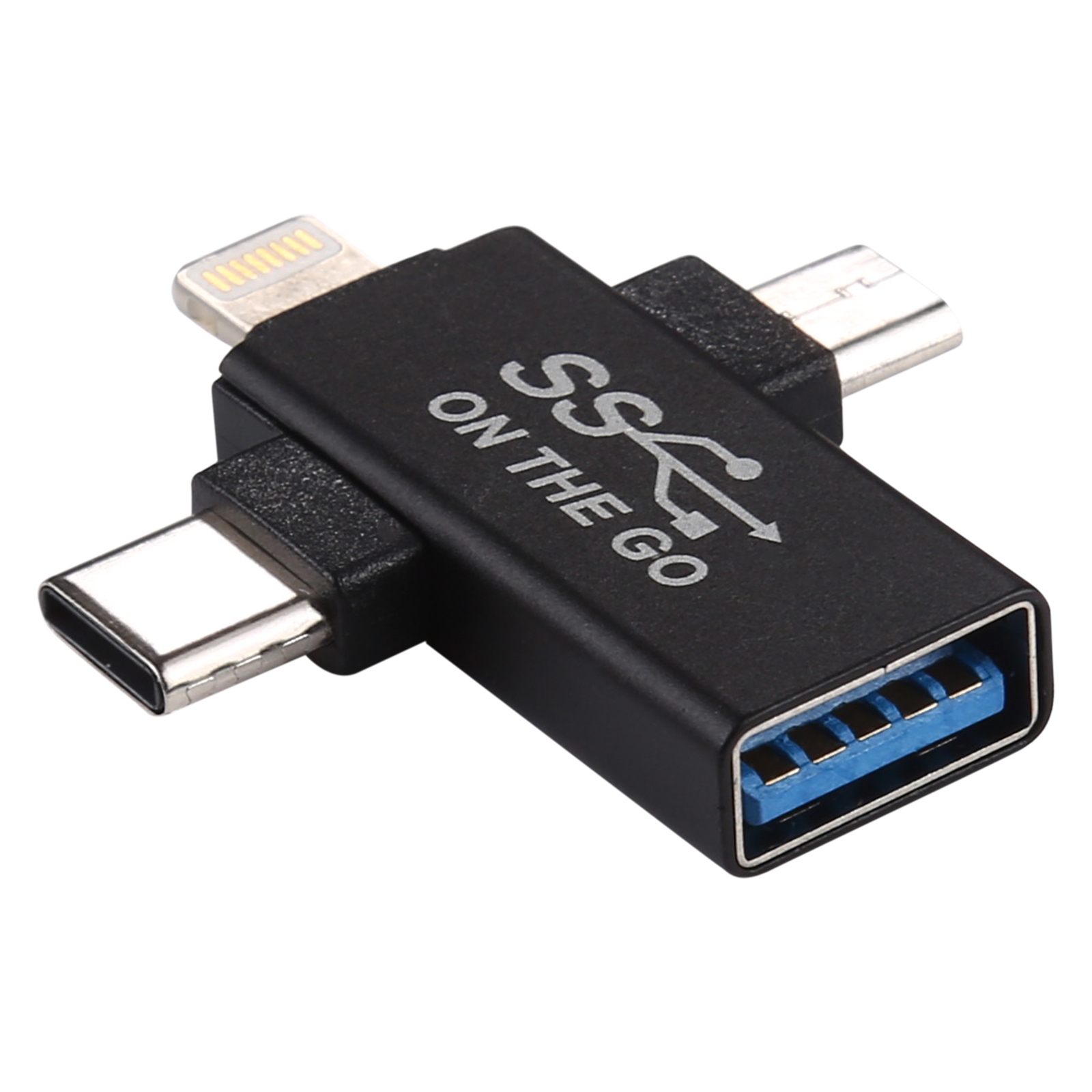 OTGでUSB機器を接続！ OTG Type-C ＆ microUSB & iOS 3IN1 アダプター