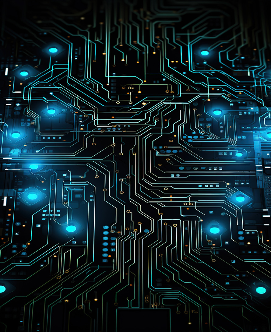 Electronic circuits, blue neon light, Software and Web Developer Programming Code, Binary Abstract Computer Script, Program Developing digital background