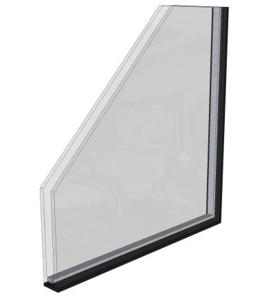 Modern steel-look window with black frame for stylish doors and bifolds.