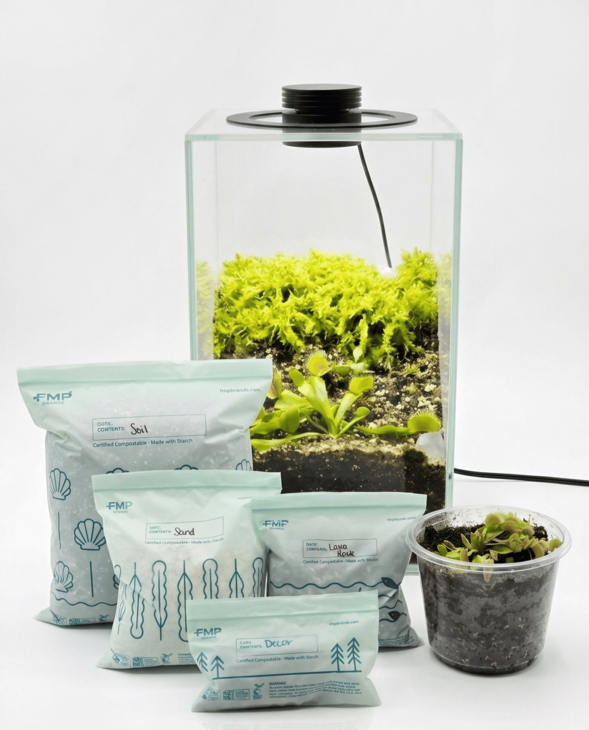 Large Lighted Glass Terrarium DIY Kit