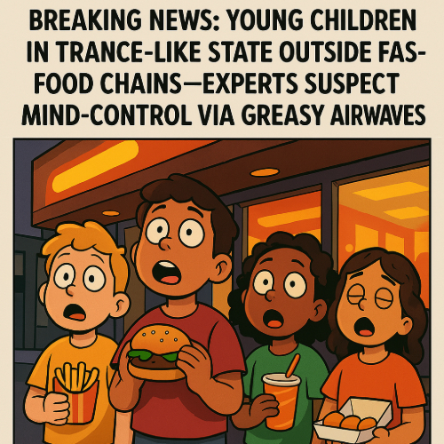 Breaking News: Young Children Found in Trance-Like State Outside Fast-Food Chains—Experts Suspect Mind-Control via Greasy Airwaves
