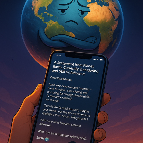 BREAKING: Entire Human Race Engaged in Competitive Doomscrolling, Earth Enters “Passive Observer” Era