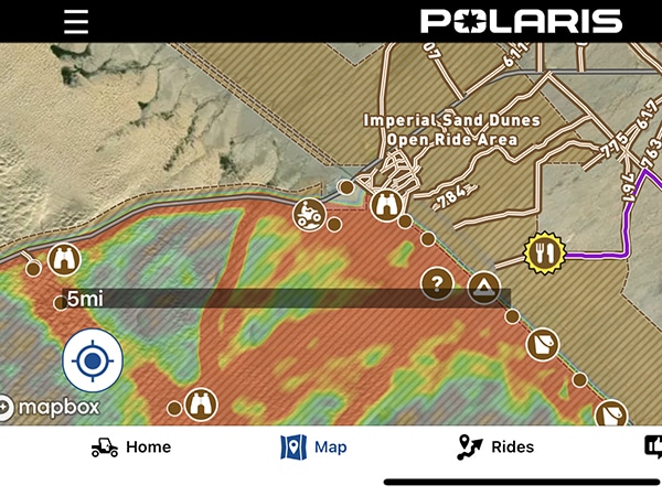 RIDE COMMAND ADDS GLAMIS HEAT MAP Dirt Wheels Magazine Ride Command Heta Map Fi 
