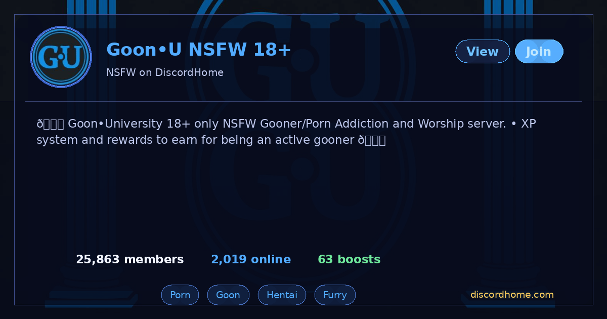 Goon U NSFW 18 NSFW Discord Server DiscordHome Goonu 2026 06 