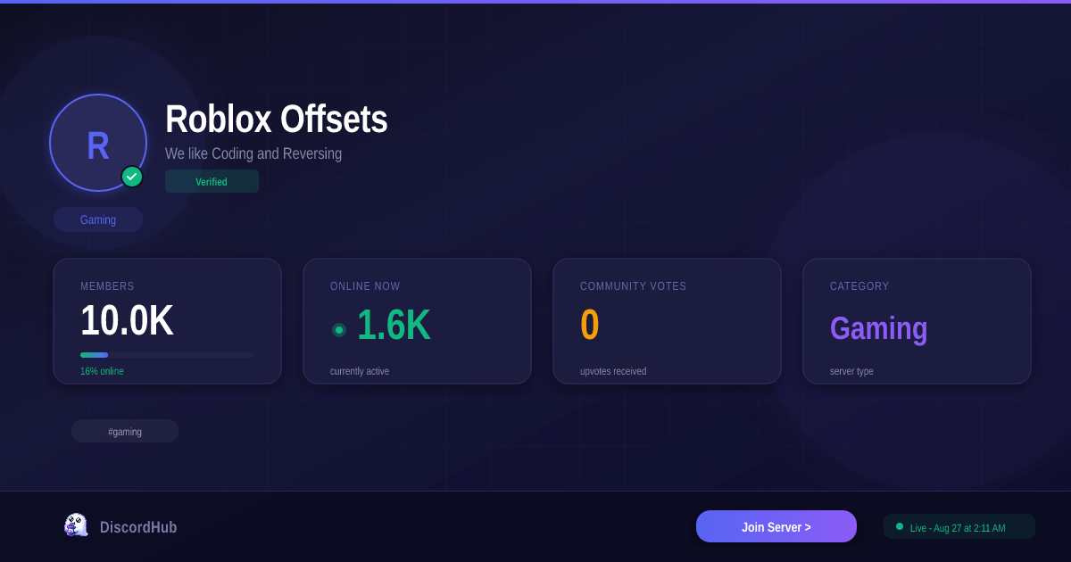Roblox Offsets Discord Server 9 3K Members Top Gaming 2026 Roblox Offsets 