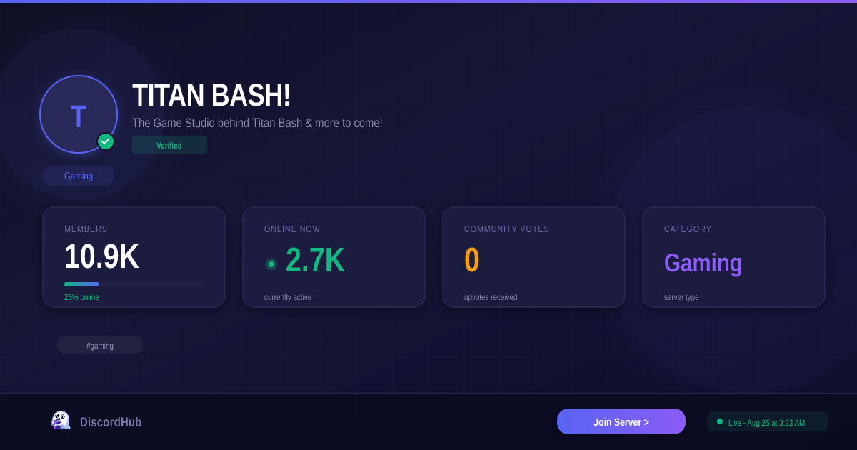 TITAN BASH Discord Server 8 1K Members Top Gaming 2026 Titan Bash 
