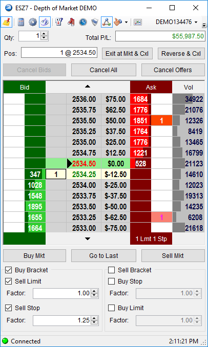 GAIN Trader Trading Platform - DOM