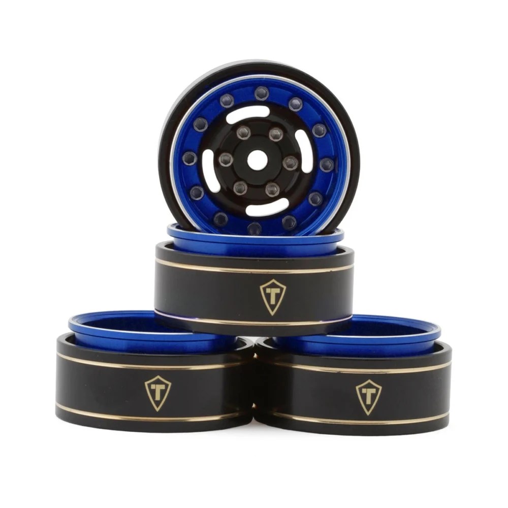 Treal Hobby Type F 1.0" Deep Dish Beadlock Wheels (Blue) (4pcs)