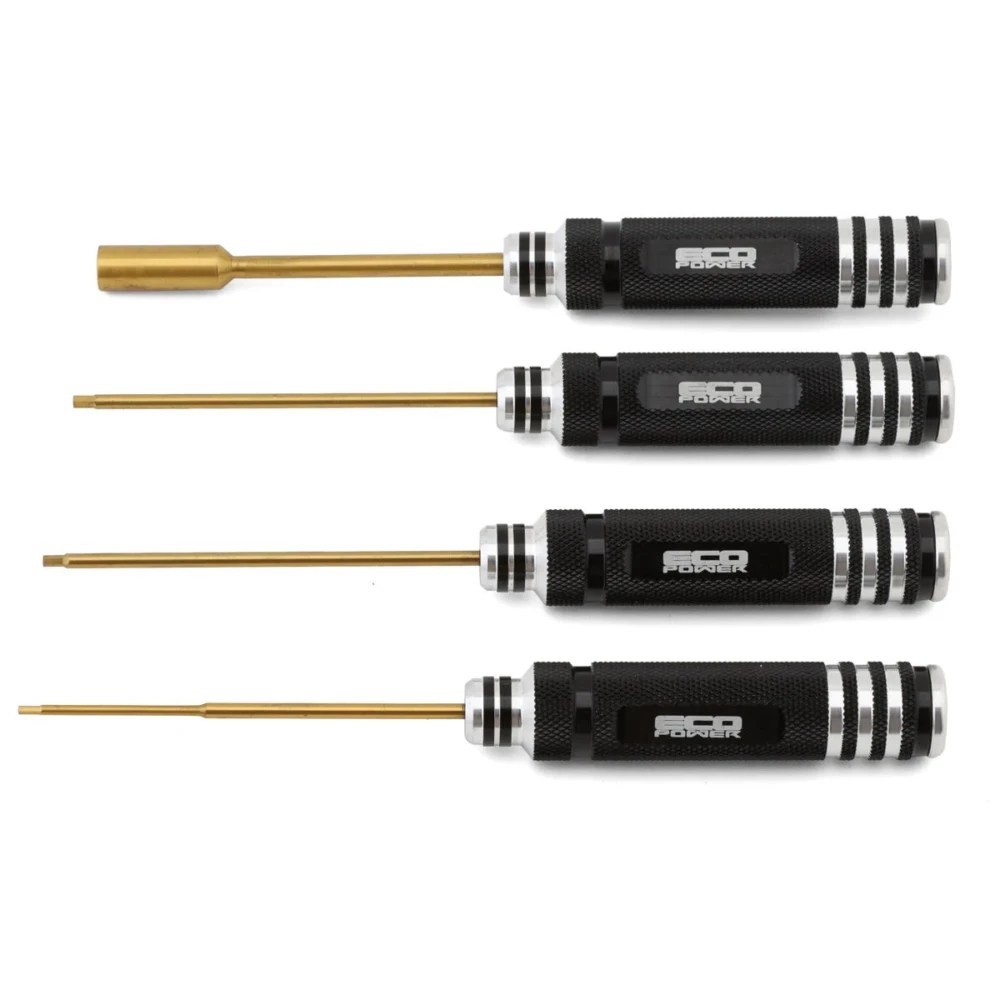 EcoPower 4-Piece Metric Hex & Nut Driver Tool Set (1.5, 2.0, 2.5mm/7mm)