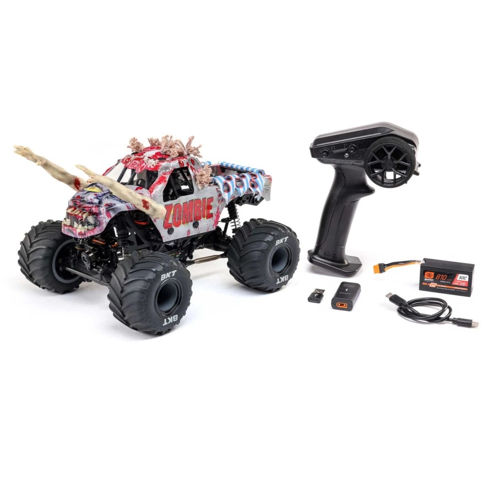 Losi Mini LMT Zombie 1/18 Scale RTR Brushed Monster Truck (Red)
