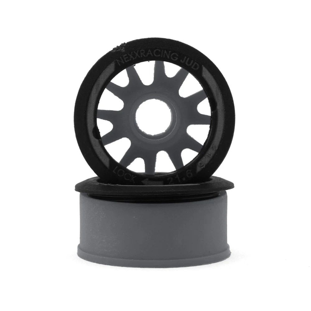 Nexx Racing Mini-Z Rwd "Jud" Evo Front Threaded Side-Wall Carbon Fiber Rims (-1mm Offset) (Gray) (2pcs)