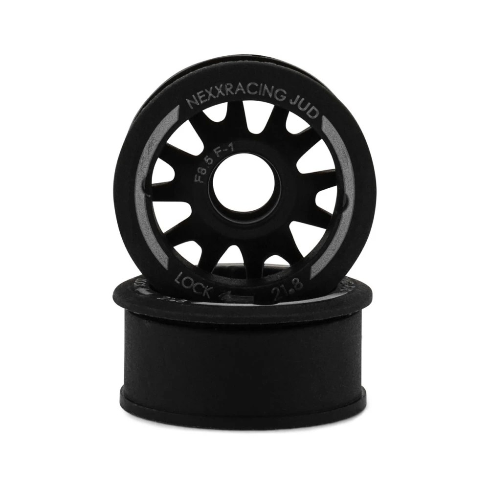 Nexx Racing Mini-Z Rwd "Jud" Evo Front Threaded Side-Wall Carbon Fiber Rims (-1mm Offset) (Black) (2)
