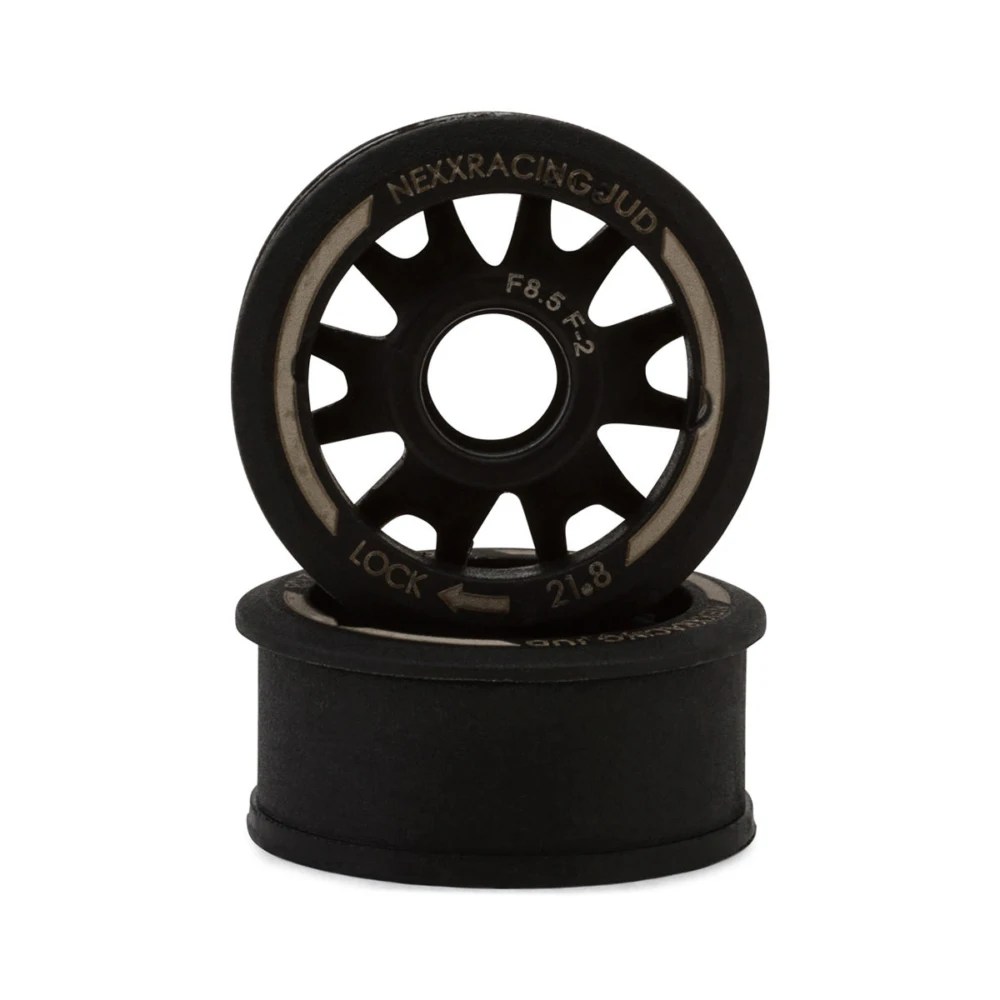 Nexx Racing Mini-Z Rwd "Jud" Evo Front Threaded Side-Wall Carbon Fiber Rims (-2mm Offset) (Black) (2)