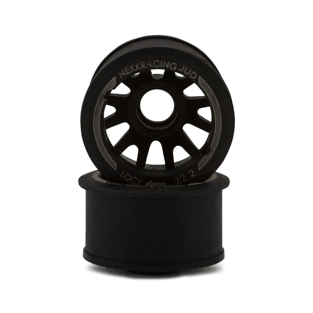 Nexx Racing Mini-Z RWD "JUD" EVO Rear Threaded Side-Wall Carbon-Fiber Rims (2mm Offset) (Black) (2pcs)