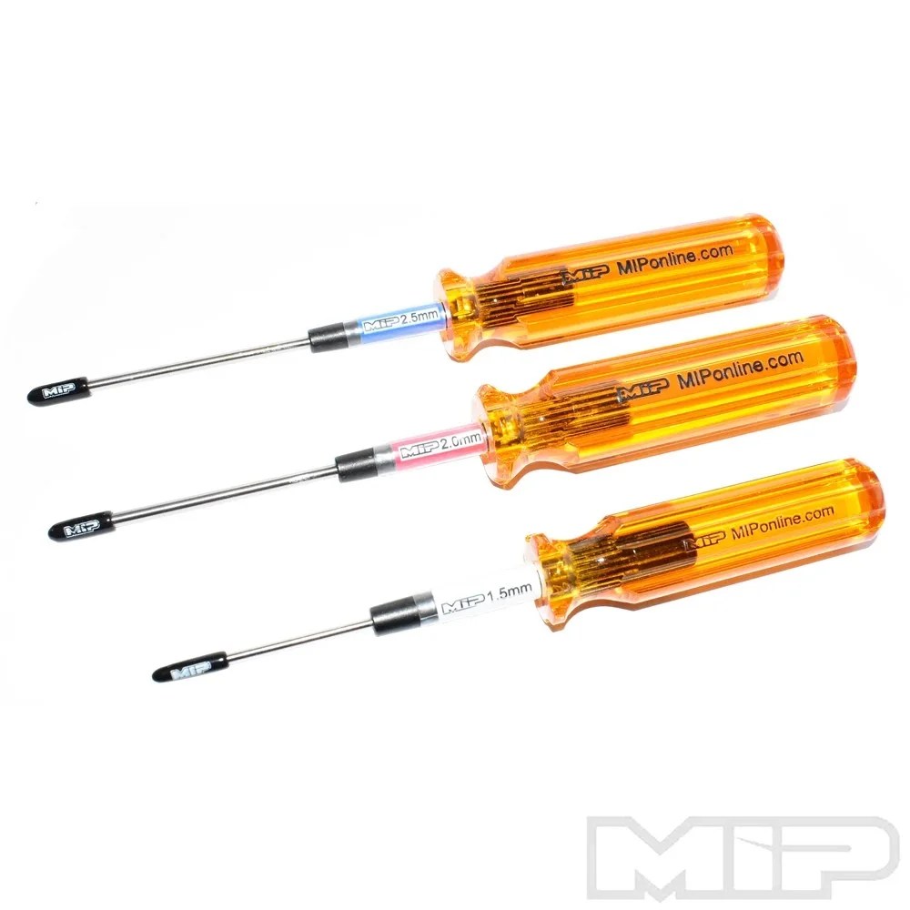 MIP Hex Driver Wrench Set, Metric (3) (1.5mm, 2.0mm, & 2.5mm) (#9502)