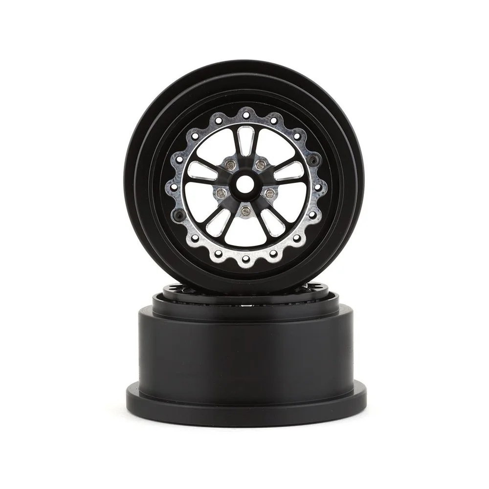 SSD RC V Spoke Lightweight Aluminum Drag Racing Beadlock Wheels (Black) (2) (2.2/3.0") SSD00520
