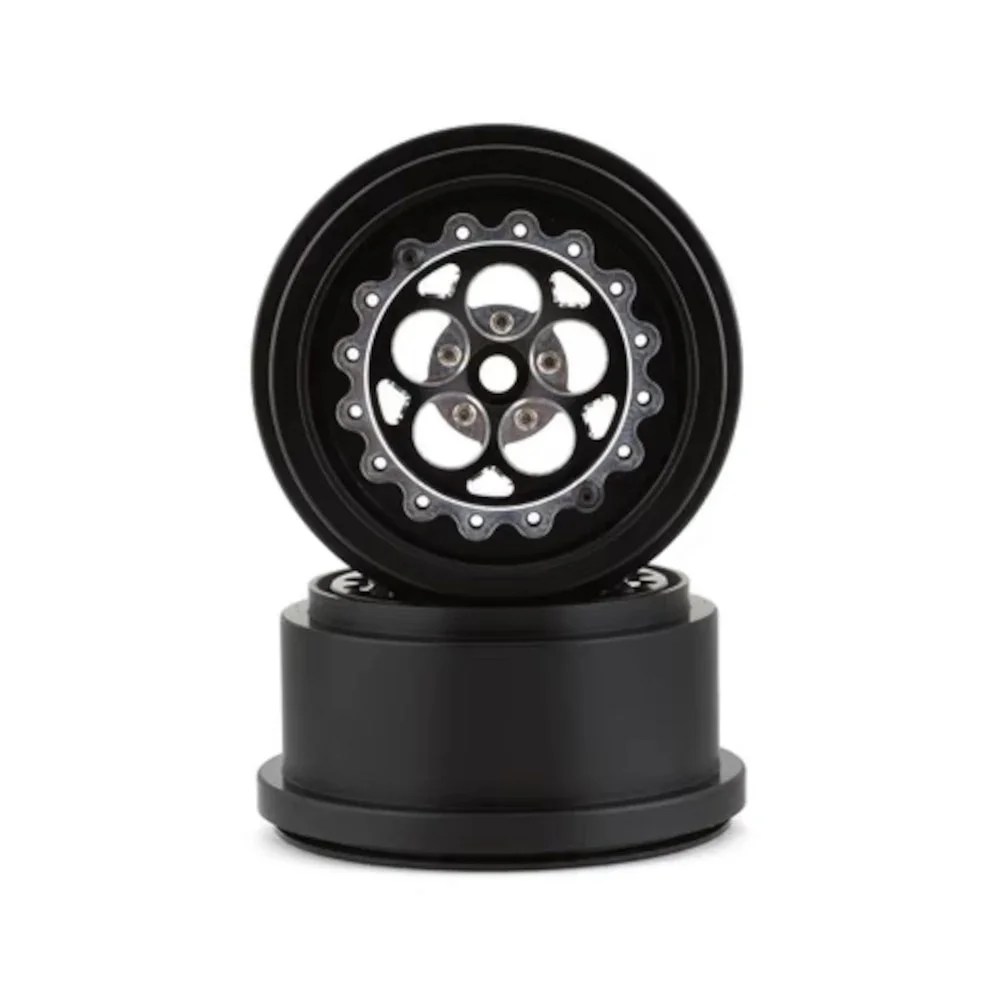 SSD RC 5 Hole Lightweight Aluminum Drag Racing Beadlock Wheels (Black) (2) (2.2/3.0") SSD00523