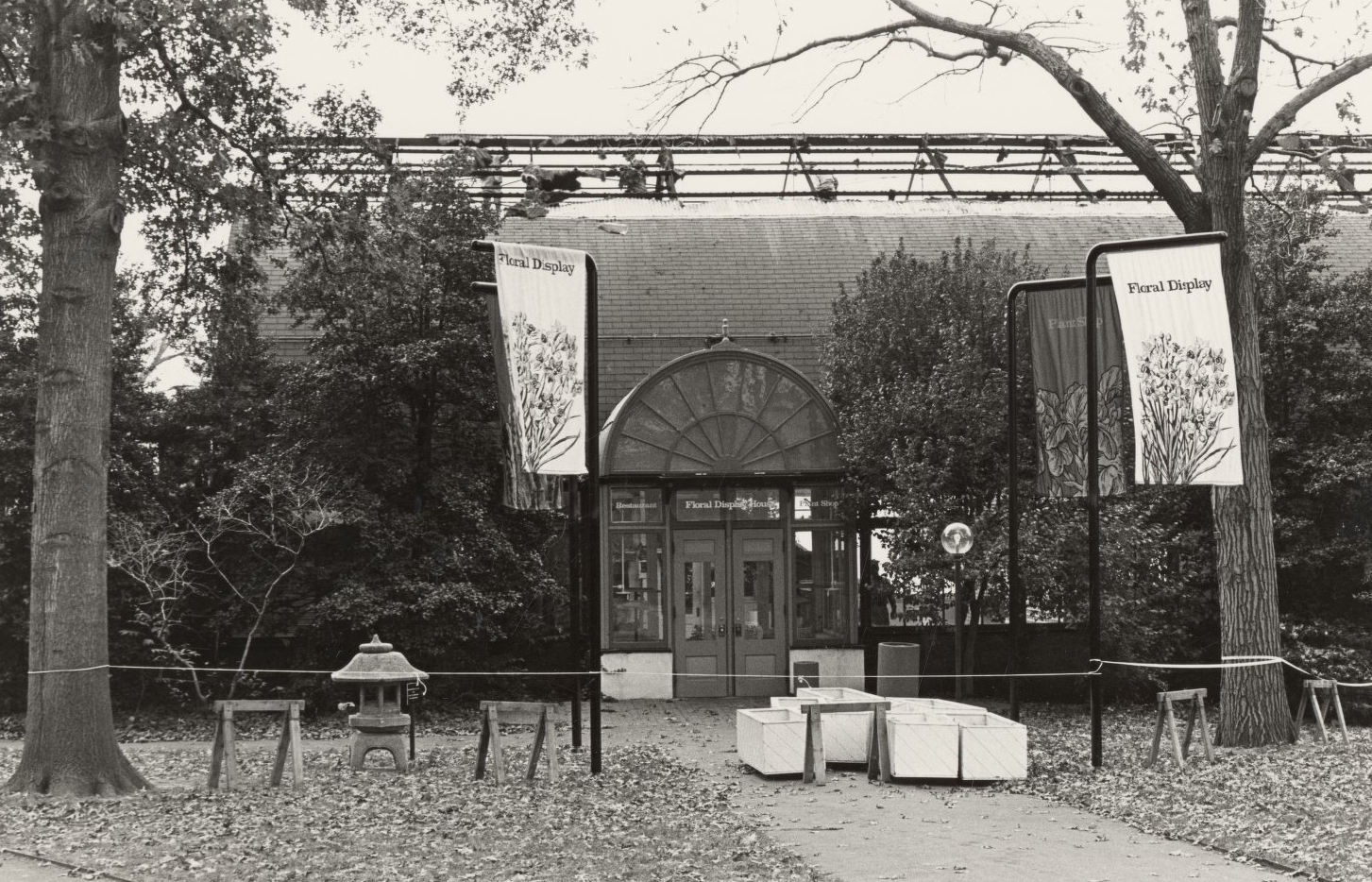 A Yukimi Lantern used for decoration outside the Floral Display House in 1978.