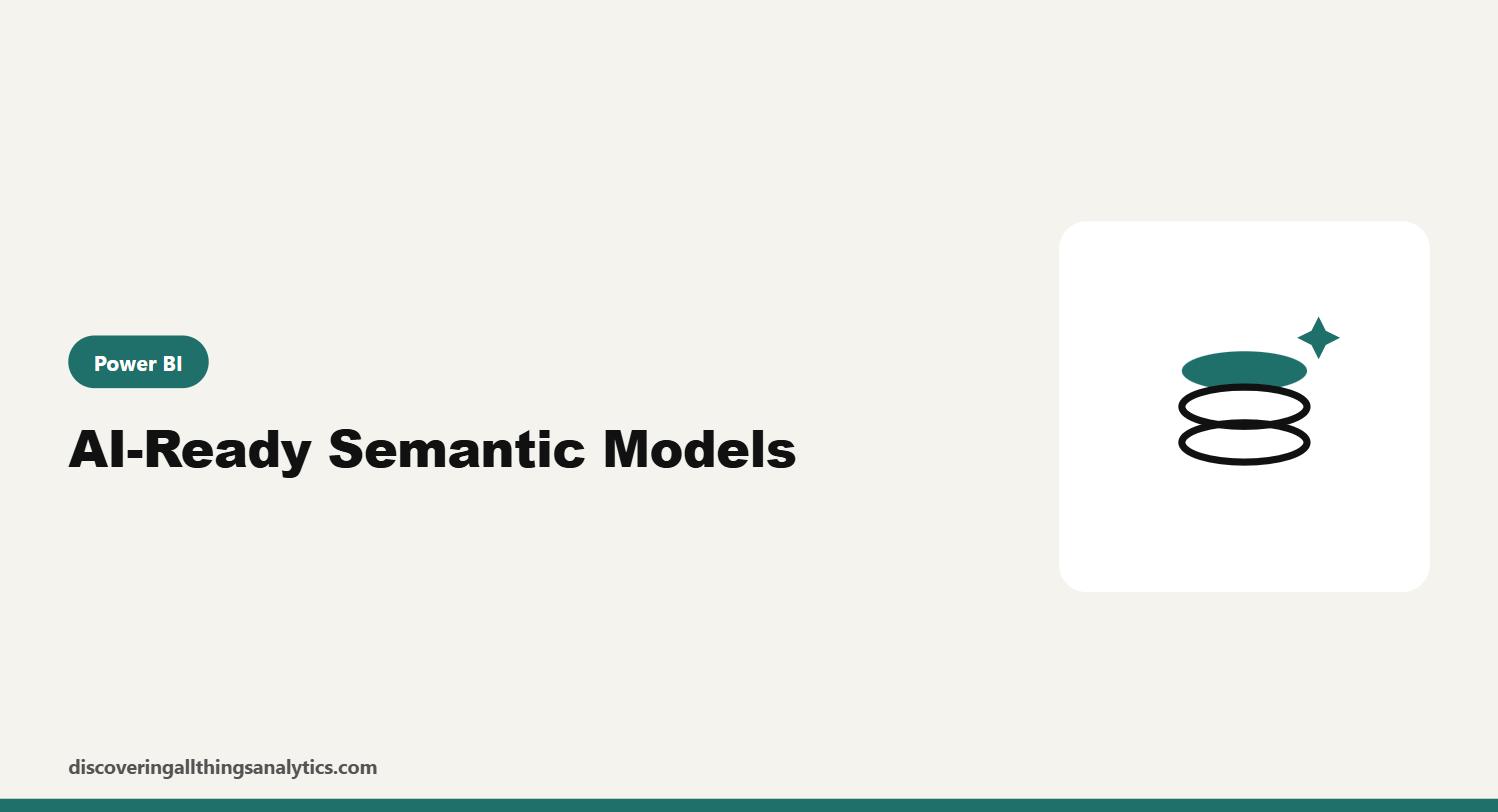 Stacked layered ellipses with an AI sparkle representing AI-ready semantic models in Power BI