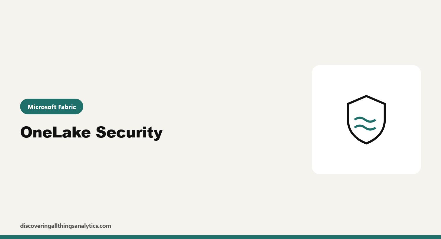 Shield icon with wave lines representing OneLake security in Microsoft Fabric