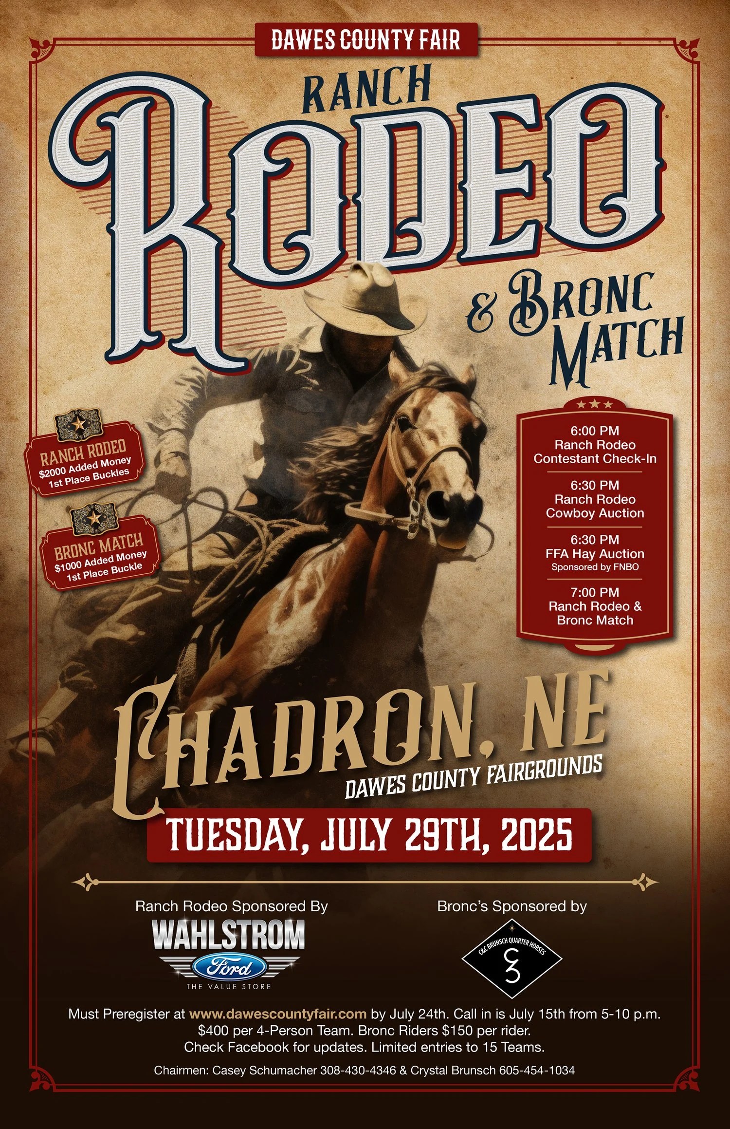 Flyer for Dawes County Ranch Rodeo