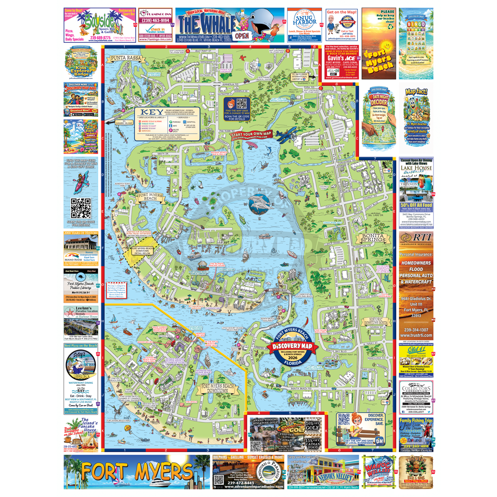 Fort Myers FL Discovery Map Fortmyers Beach 2026.