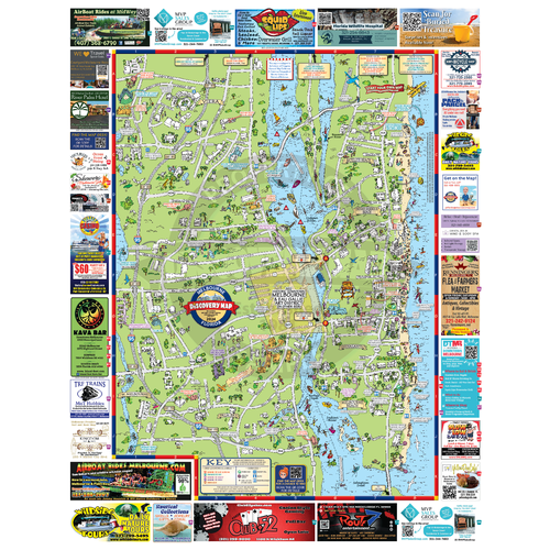 Map Downtown Melbourne Florida The New Cocoa Beach Discovery Map Has Melbourne Overview 24 500x500 1 