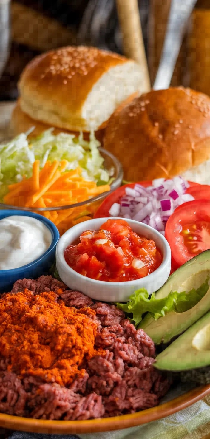 Ingredients photo for Taco Burger Recipe