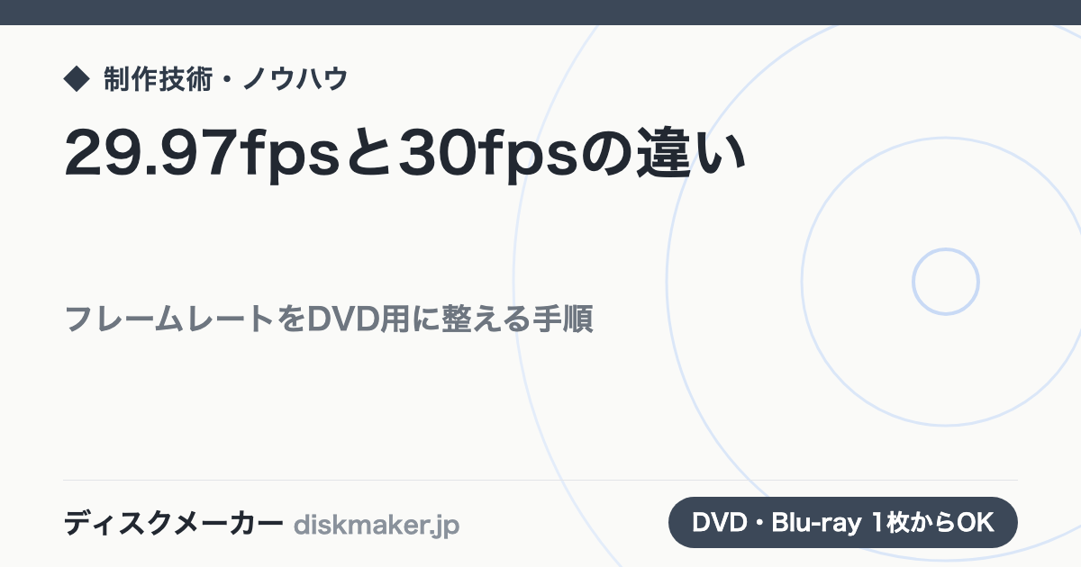 29.97fpsと30fpsの違い｜フレームレートをDVD用に整える手順