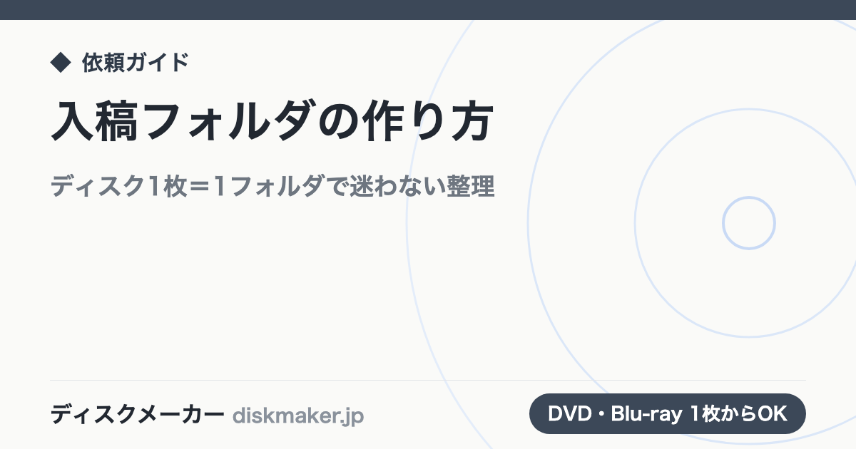 入稿フォルダの作り方｜ディスク1枚＝1フォルダで迷わない整理
