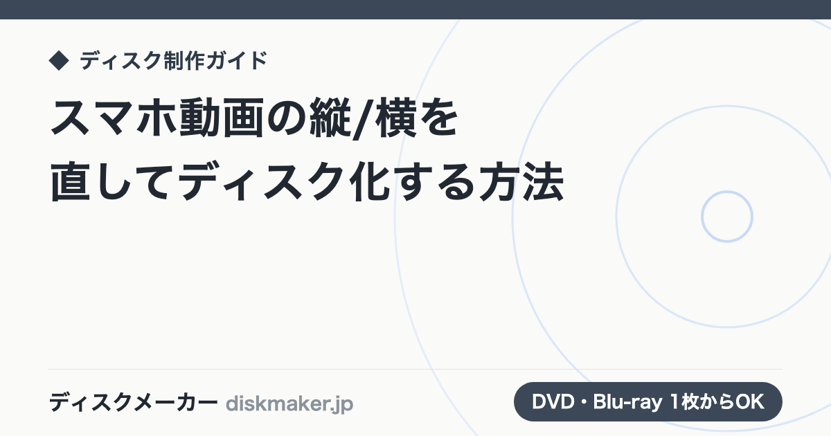 スマホ動画の縦/横を直してディスク化する方法