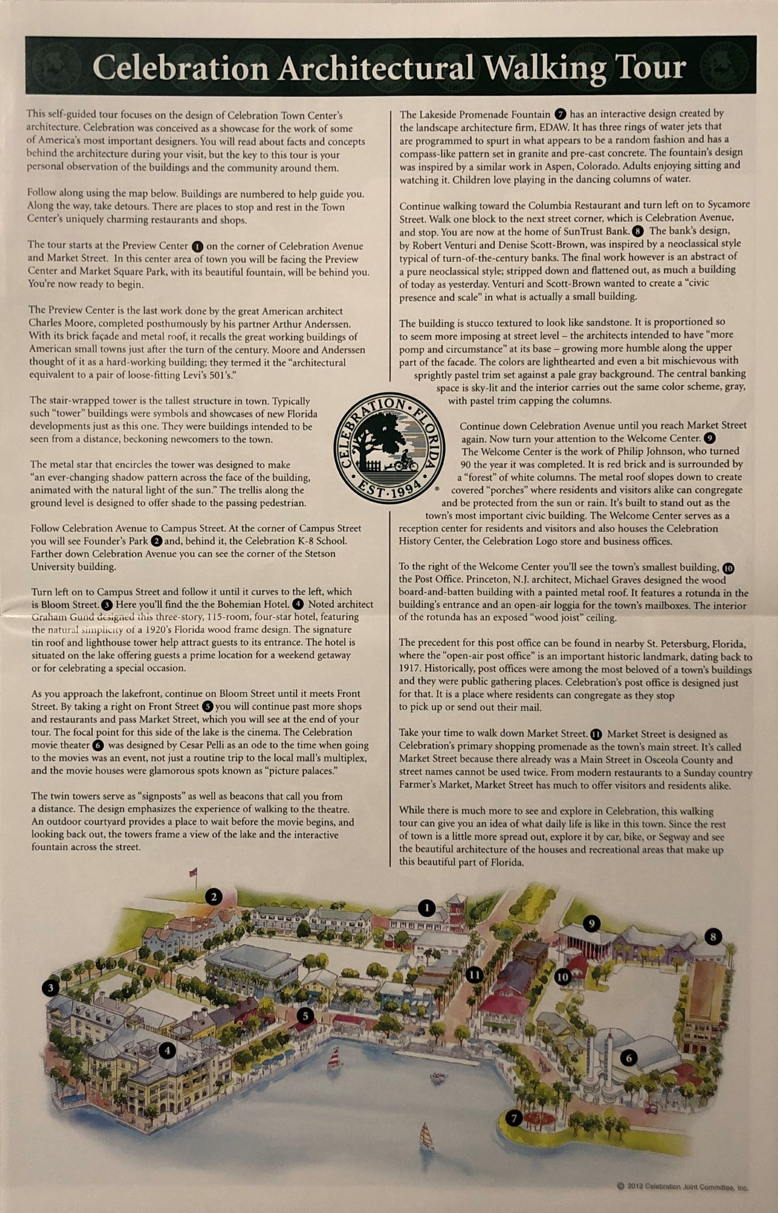 Celebration Florida Map Celebration Folder Open Spread 