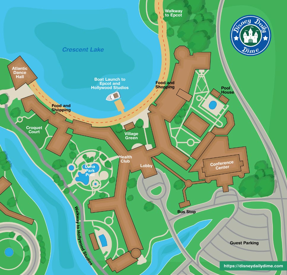 Disney Boardwalk Resort Pool Disneys BoardWalk Inn Map 