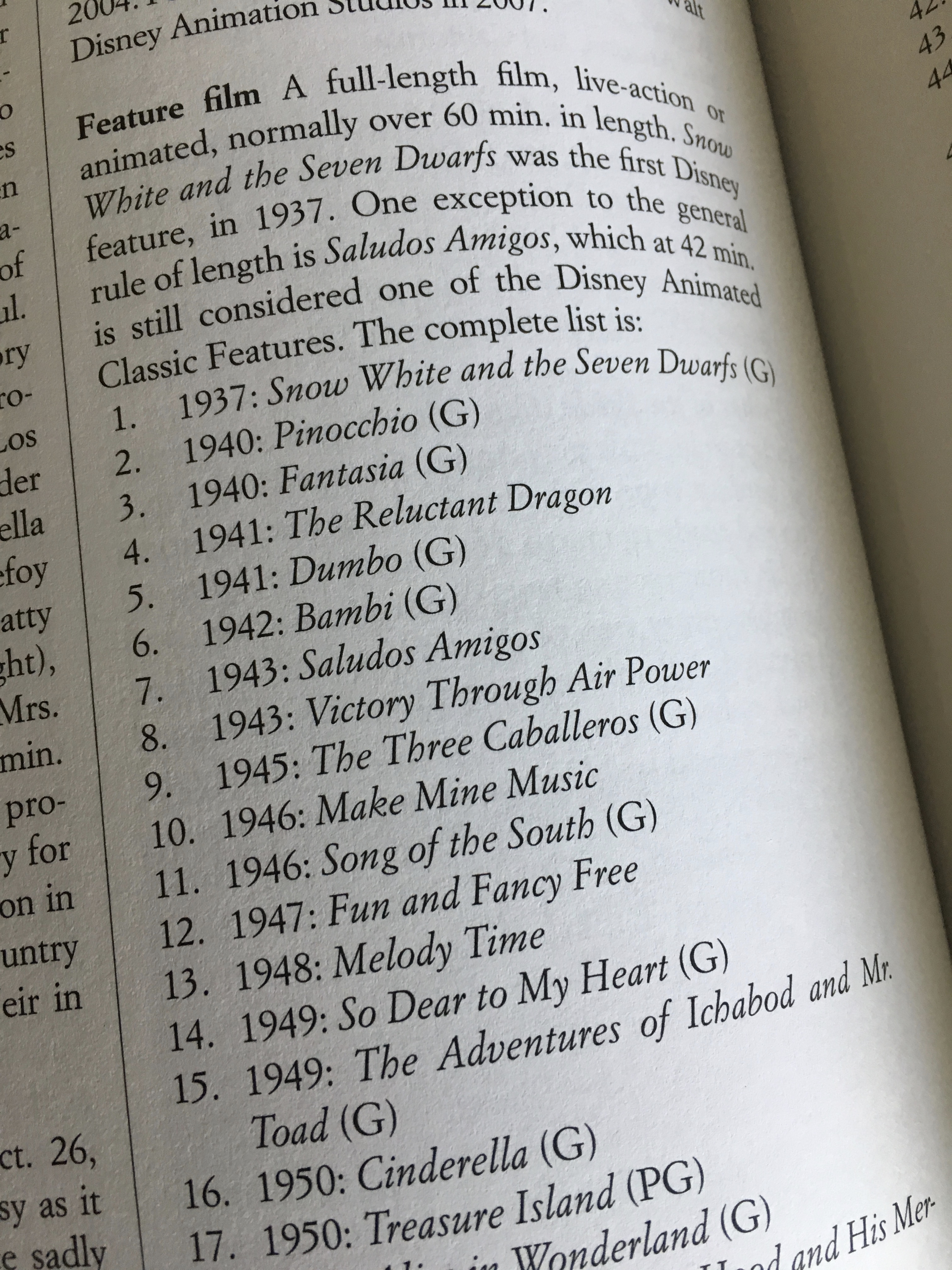 Feature Films begins with Snow White and the Seven Dwarves...