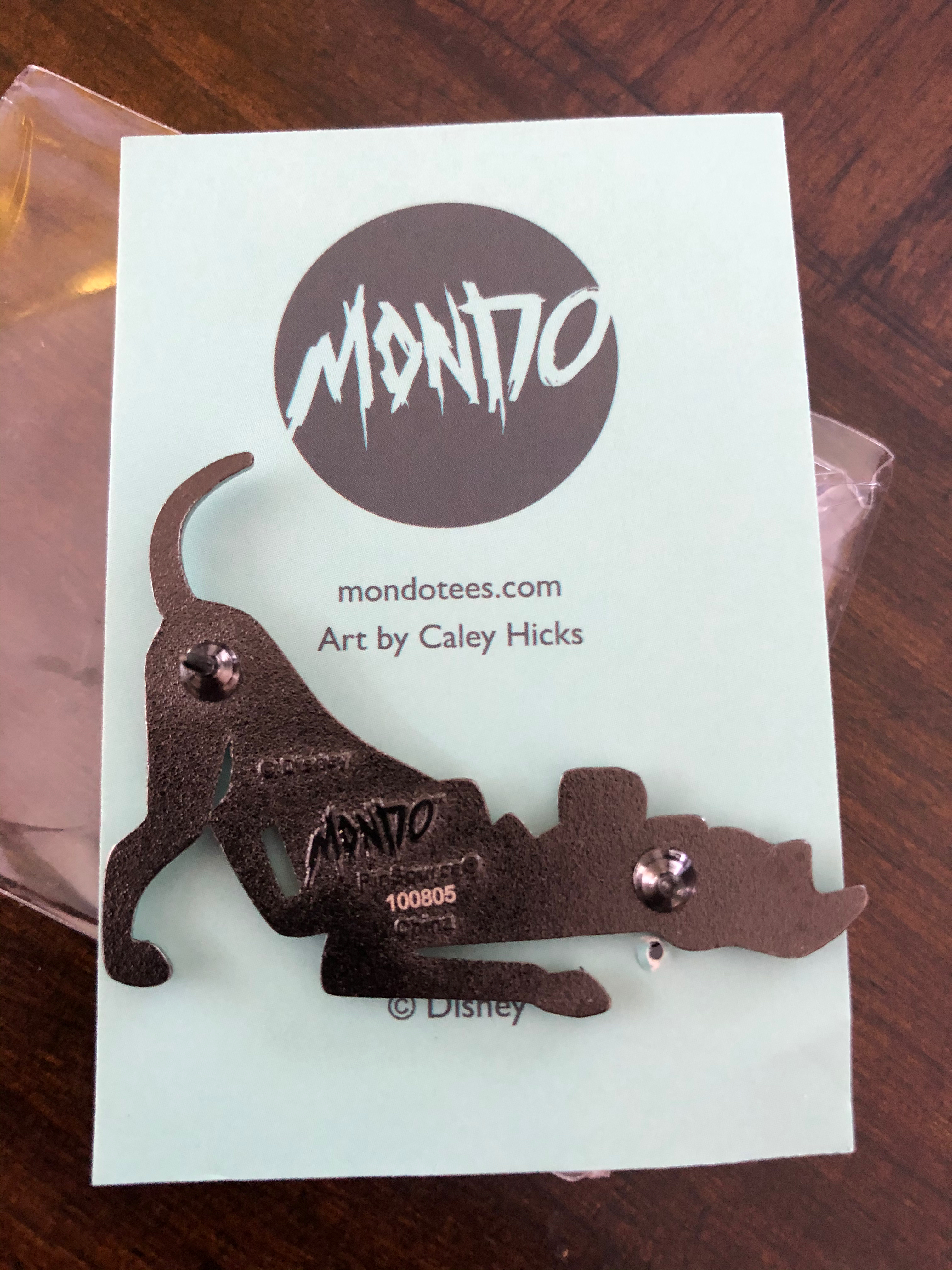 Back of the Pongo pin - notice the nice black enamel base