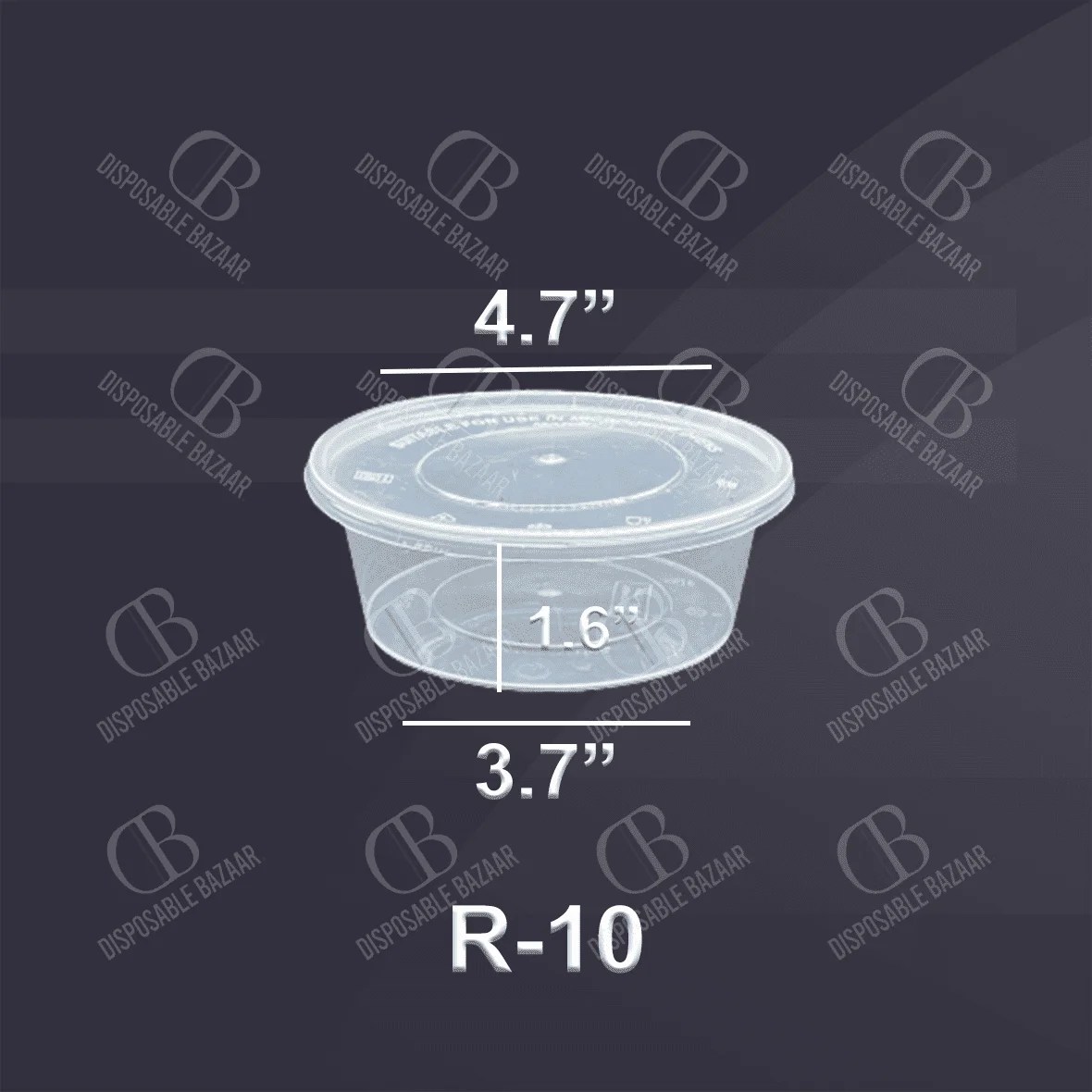 Plastic Container Transparent Round - R-10