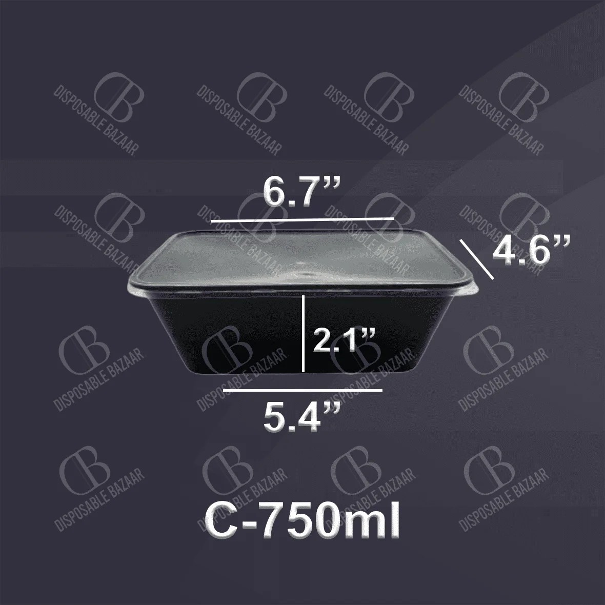 Plastic Container Black - C-750ml