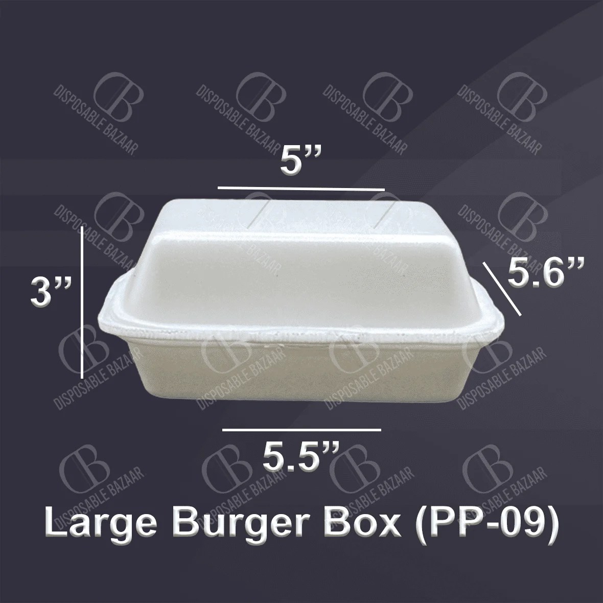 Styrofoam Large Burger Box PP-09