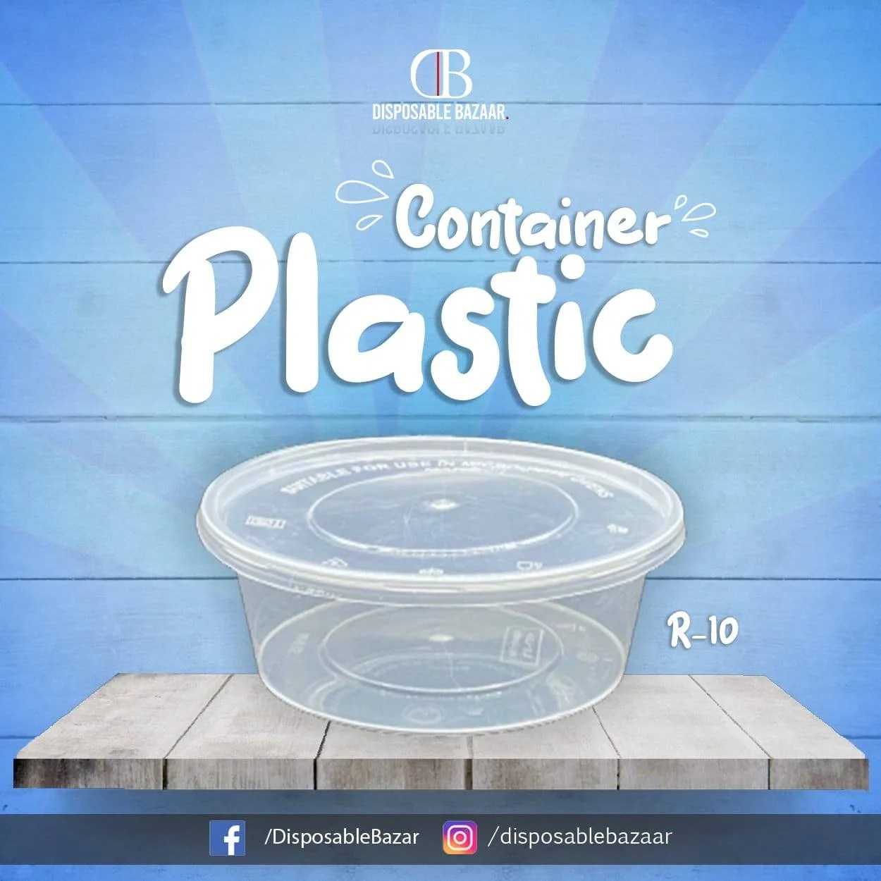 Plastic Container Transparent Round - R-10